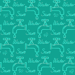 ecology seamless pattern with save water text vector image
