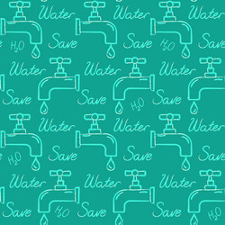 Ecology seamless pattern with save water text vector