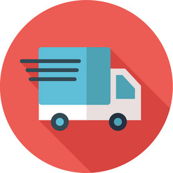 Fast shipping delivery truck flat icon Royalty Free Vector