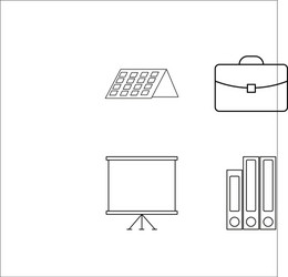 office simple linear icon setsimple outline icons vector image