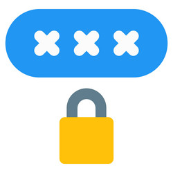 security lock system installed for software vector image