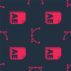 set ae file document and bezier curve on seamless vector image