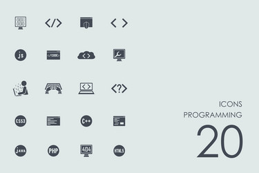 set of programming icons vector image