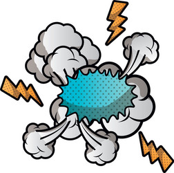 speech bubble with cloud and thunder isolated icon vector image