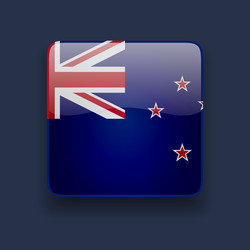 Square icon with flag of new zealand vector