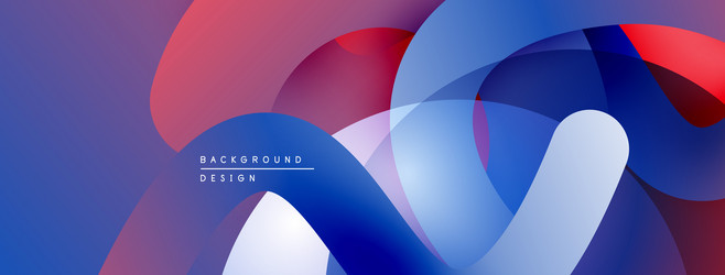 abstract shapes overlap creating vibrant blue red vector image