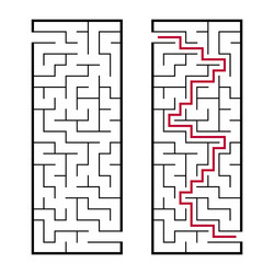 black rectangular labyrinth with an input vector image