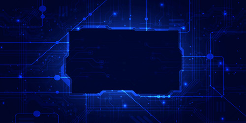 digital technology cpu processor chip blue tech ai vector image
