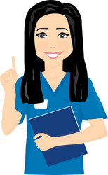 female doctor nurse medic with dark hair vector