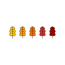 Oak autumn leaves icons vector