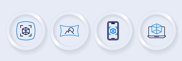set line 3d modeling wide angle picture and icon vector image