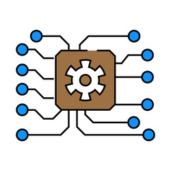 system integration analyst icon color vector image