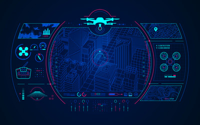 Drone Control Interface - Futuristic UI vector image