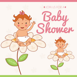 invitation card on baby shower Vector Image