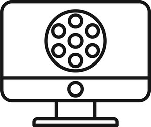 pc video edit icon outline mobile editor vector