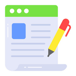 web page and pencil of website editing vector image
