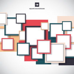 abstract blue red colorful square frame vector image