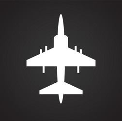 Airplane icons on black background for graphic Vector Image
