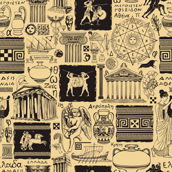 Ancient Greece Seamless Pattern vector image