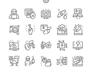 hacker well-crafted pixel perfect thin line vector image