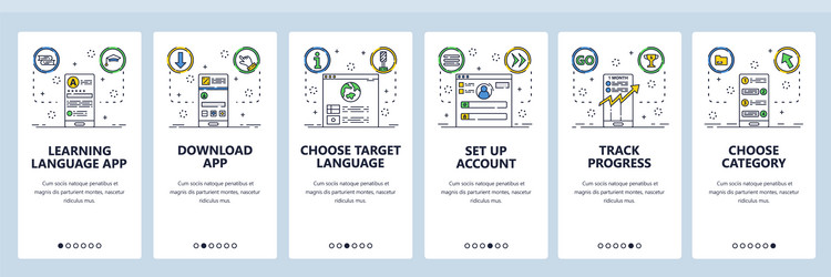 language learning website and mobile app vector image