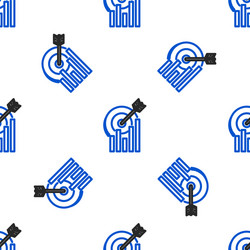 line target with graph chart icon isolated vector image