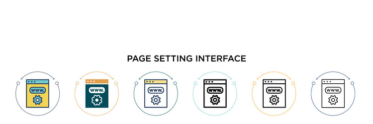 page setting interface symbol icon in filled thin vector image