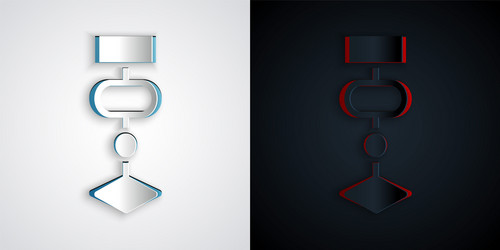 paper cut algorithm icon isolated on grey vector image