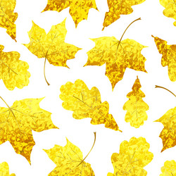 seamless pattern with golden sparkling maple vector image