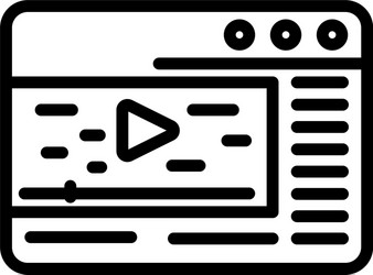 web browser stream icon outline style vector image
