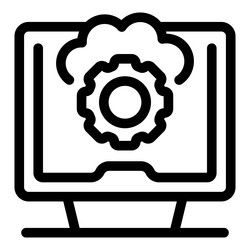computer showing cloud computing system vector image