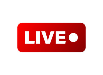 live stream button icon in flat style webinar vector image