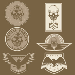 special unit military emblem set design template Vector Image