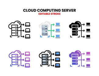 cloud computing icon set with different style vector image