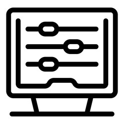 computer displaying equalizer setting interface vector image