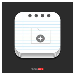 computer folder icon gray on notepad style vector image