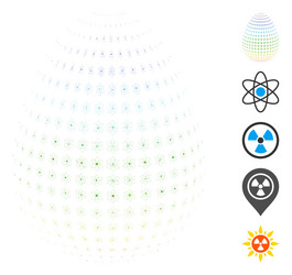 Hatch mosaic abstract atom egg icon vector