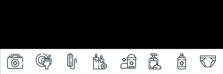 hygiene routine line icons linear set quality vector image