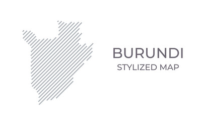 stylized linear map of burundi in minimalistic vector image