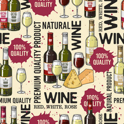 wine card seamless pattern colorful vector image