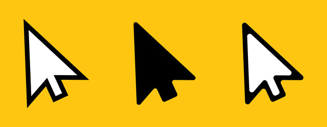 click cursor icon computer mouse pointer arrow vector image