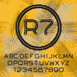 grunge letters and numbers with initials monogram vector image