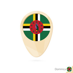 map pointer with flag dominica orange abstract vector image