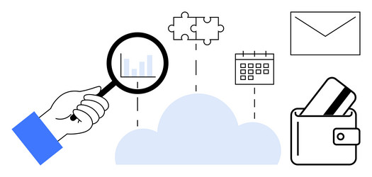 analyzing business trends with cloud data vector image