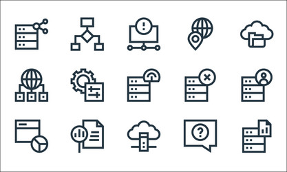 big data line icons linear set quality vector image