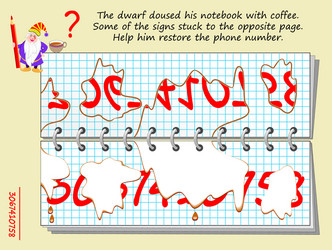 Dwarf Coffee Puzzle - Logic Game vector image