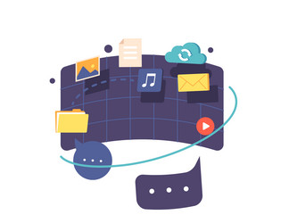 futuristic ar dashboard with document folder vector image