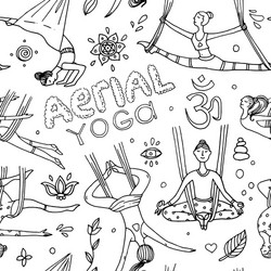 Hand Drawn Aerial Yoga Doodle Vector Image