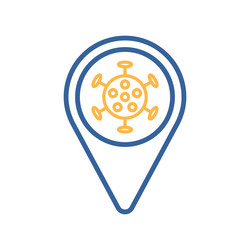 map pointer pin and corona virus icon vector image