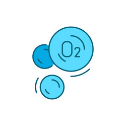 molecule or atom oxygen color line icon editable vector image